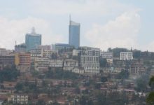 Kigali skyline and green hills in Rwanda