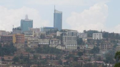 Kigali skyline and green hills in Rwanda